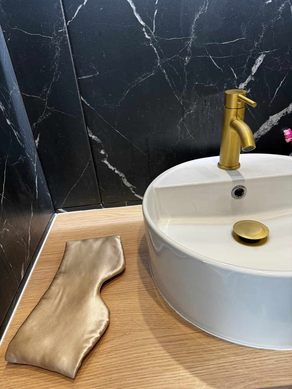 Masque bandeau de relaxation -  bouillotte sèche incluse 100% pure soie 22 mommes