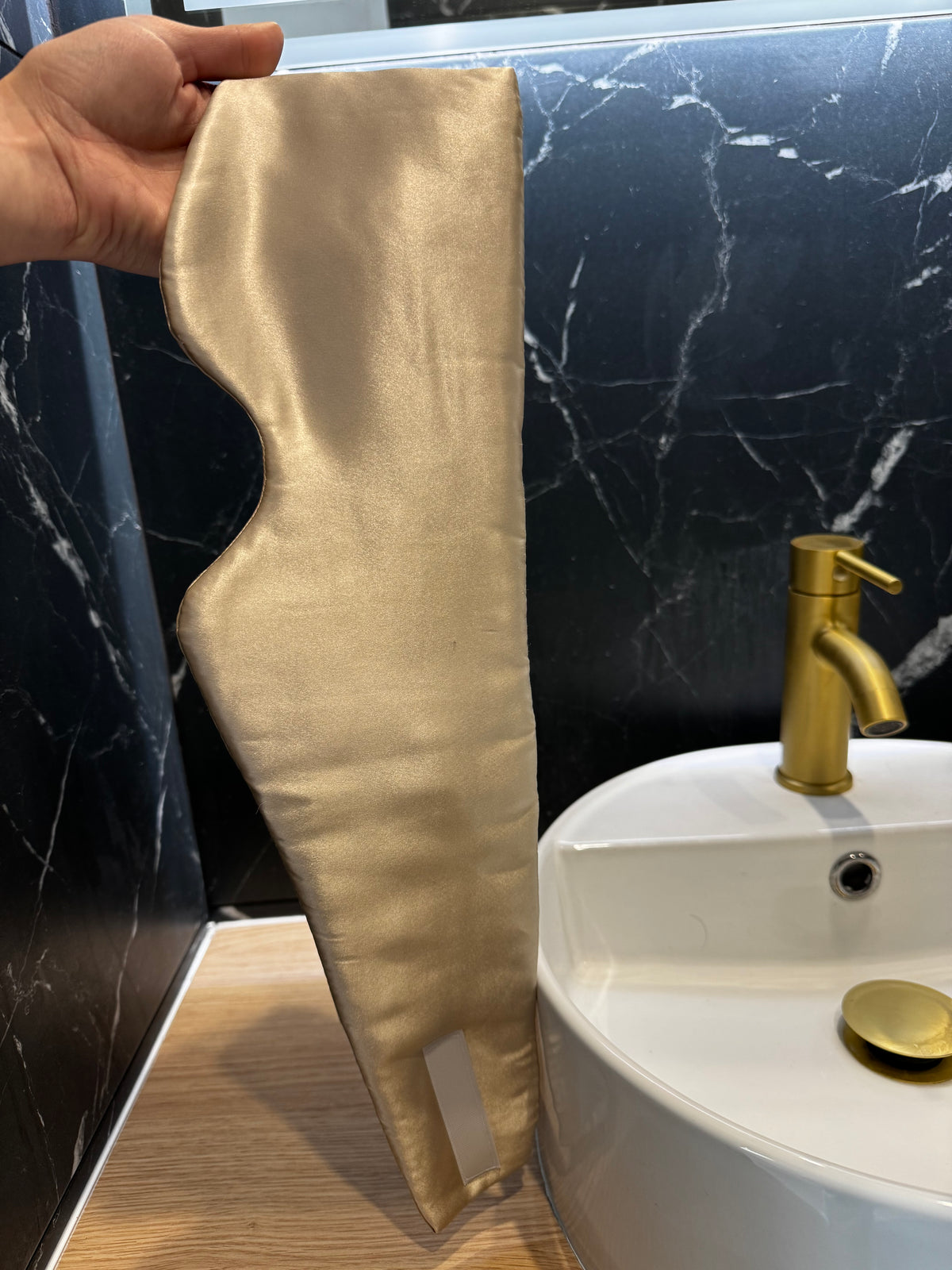 Masque bandeau de relaxation -  bouillotte sèche incluse 100% pure soie 22 mommes