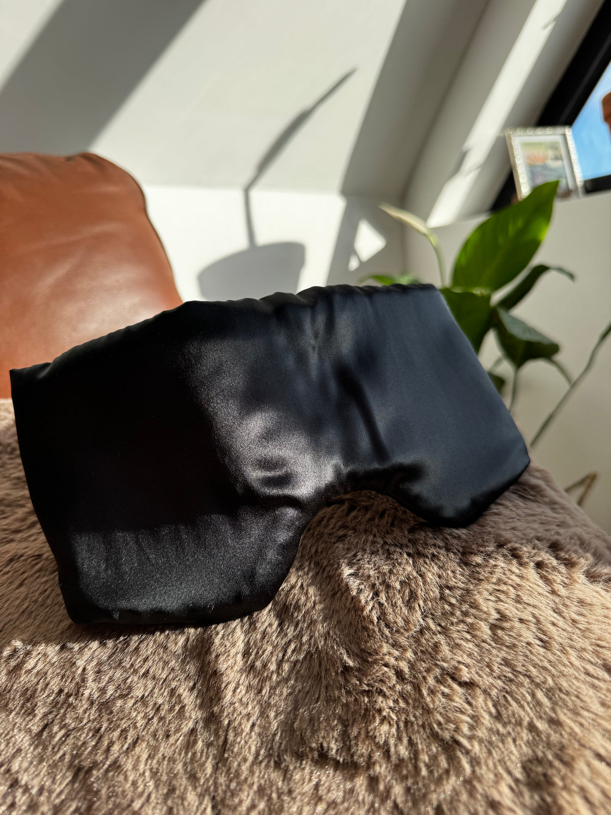 Masque bandeau de relaxation -  bouillotte sèche incluse 100% pure soie 22 mommes